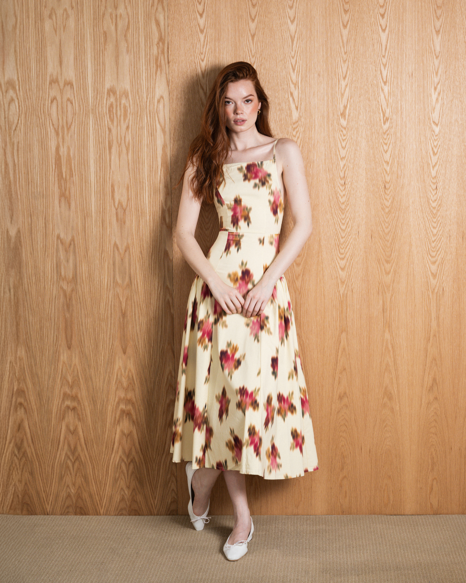 Flare Panel Midi Dress | Sand