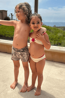 Mini | Rosa Lulu Bikini Set | Cream Raspberry Binded