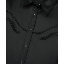 Western-Style Satin Shirt | Women | Black