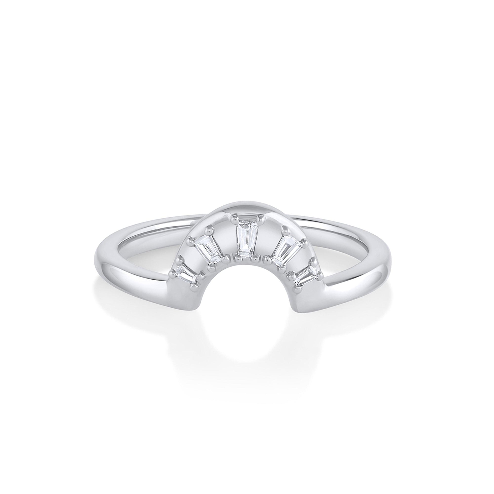 Women | White Diamond Daphne Fan Band | 14k White Gold