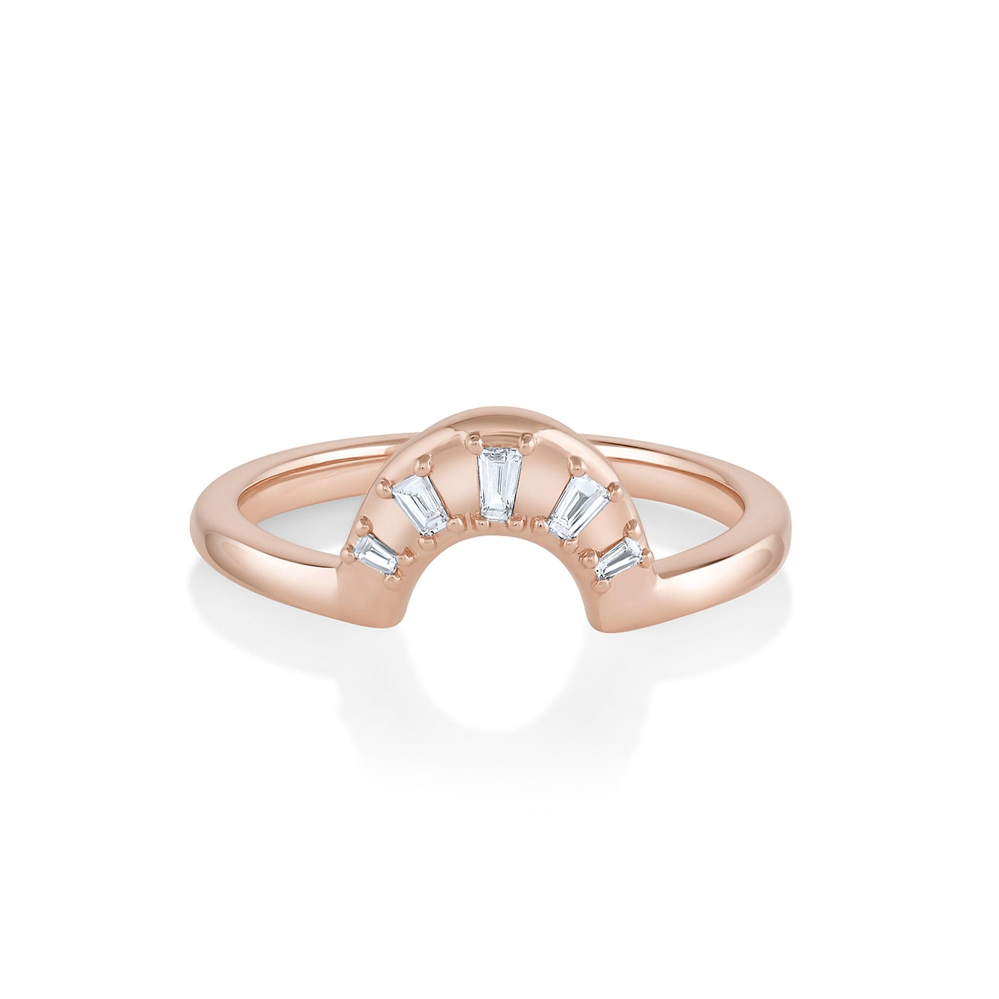 Women | White Diamond Daphne Fan Band | 14k Rose Gold