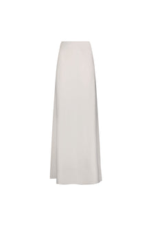 satin maxi skirt white sand