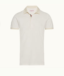 Whiteside O.B Stripe Organic Cotton Polo Shirt | White Sand