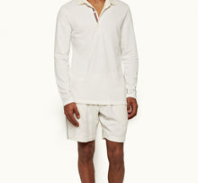 Whiteside Organic Cotton Long-Sleeve Polo Shirt | White Sand