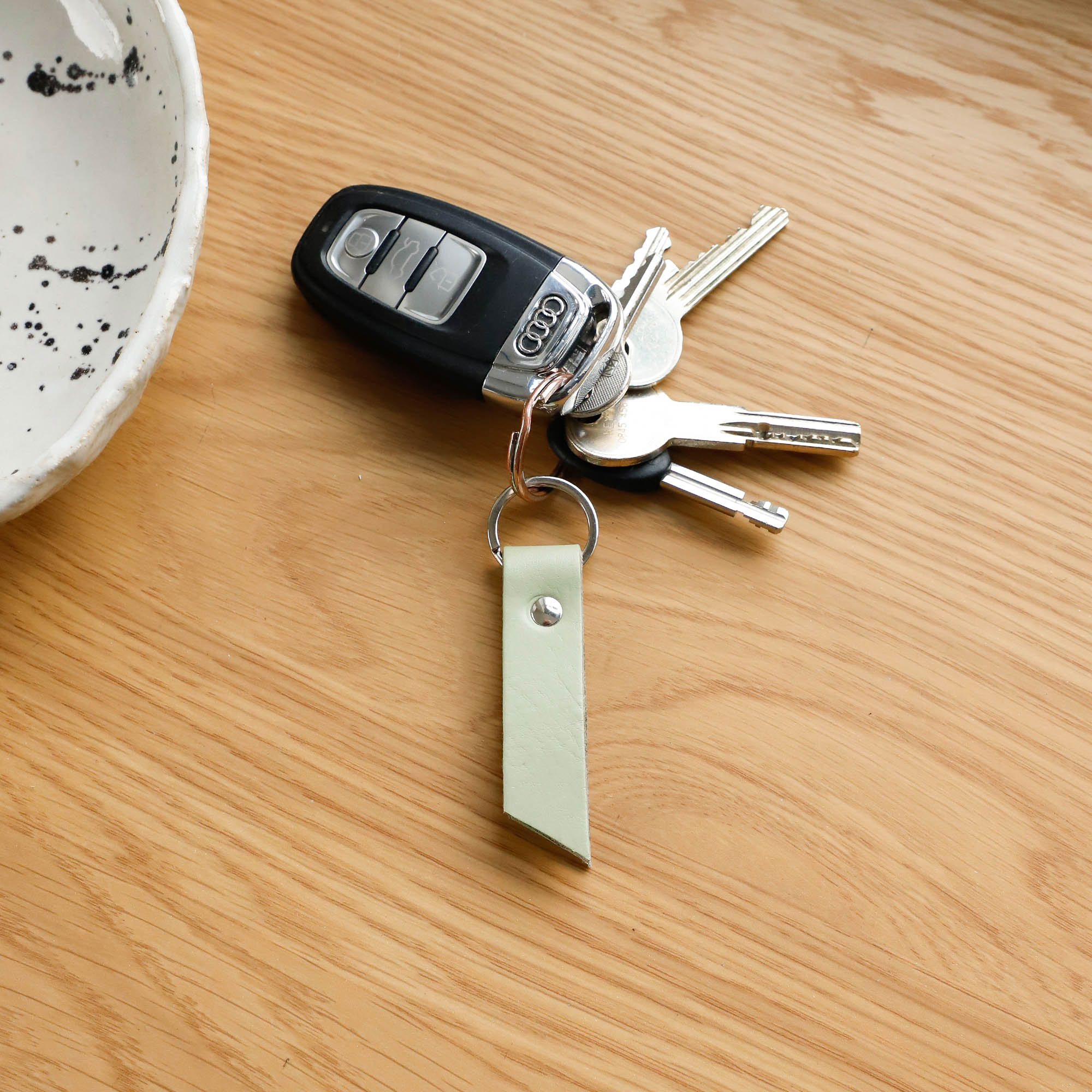 Leather Keyring | Sage