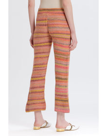 Wide Leg Striped Knitted Pant | Pink Combo