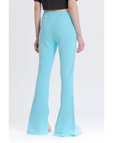 Wide Leg Sweatpant with Slits | Blue