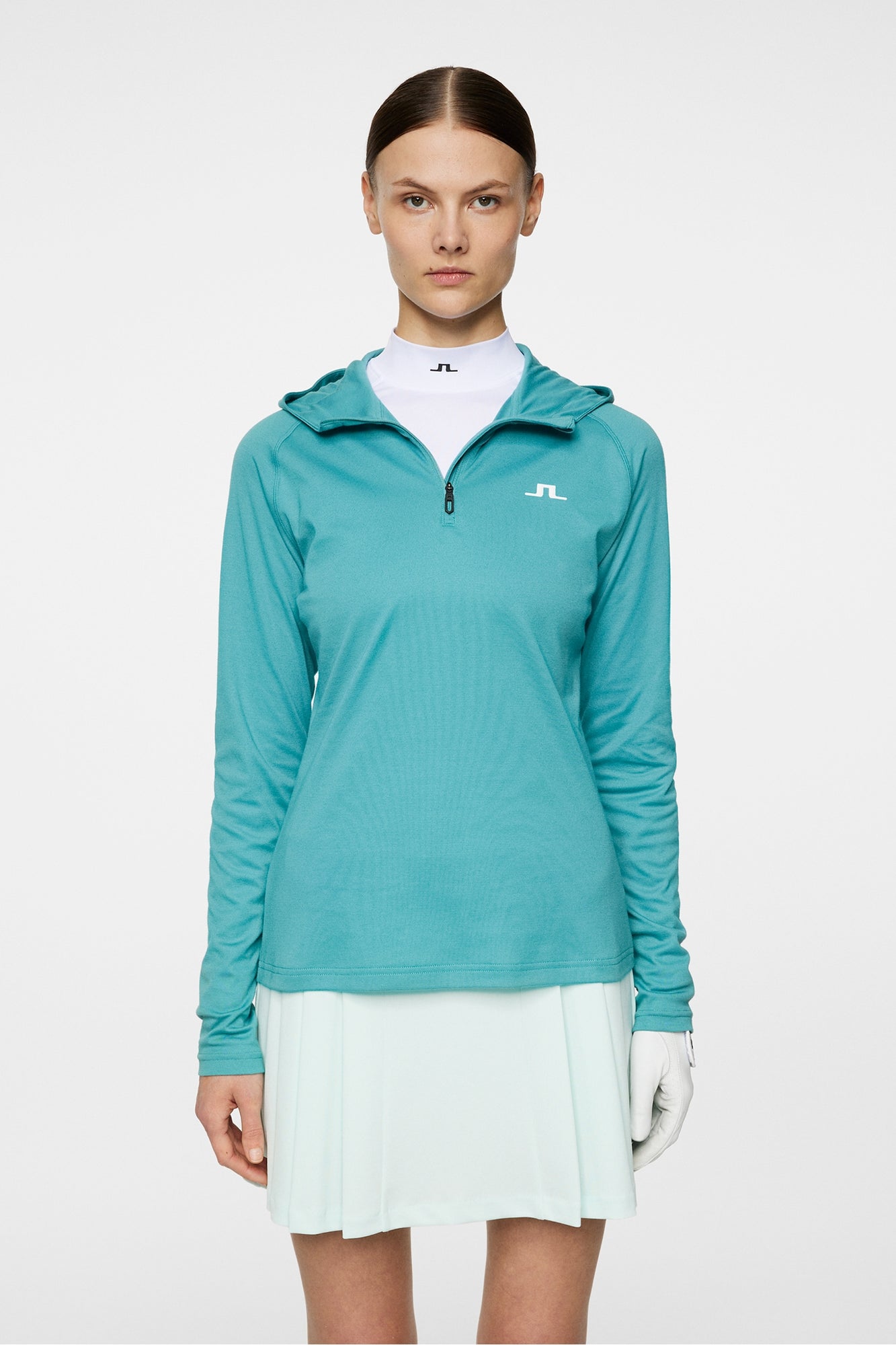 Women | Agnes Quarter Zip Hood | Teal