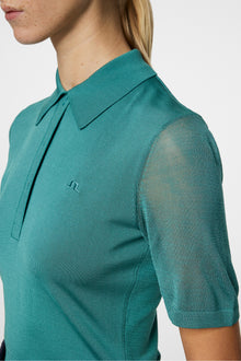Women | Amandine Knitted Polo | Teal