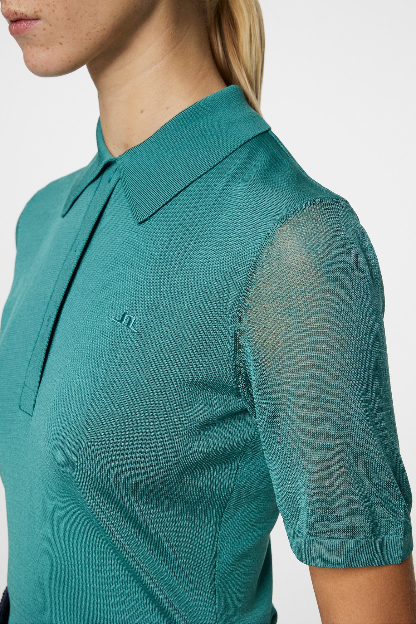 Women | Amandine Knitted Polo | Teal