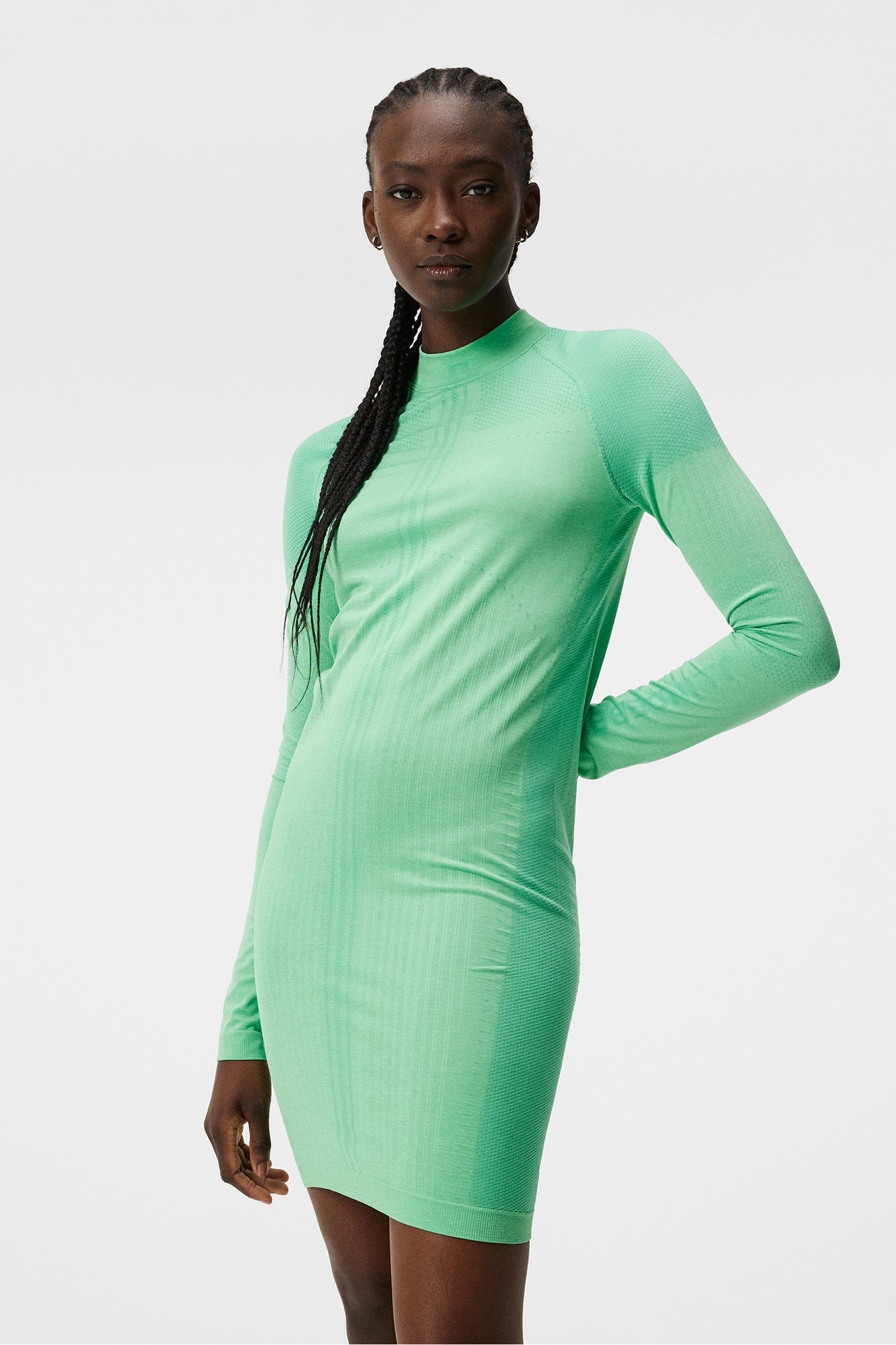Women | Amber Seamless Dress | Elange | Jade Cream Melange