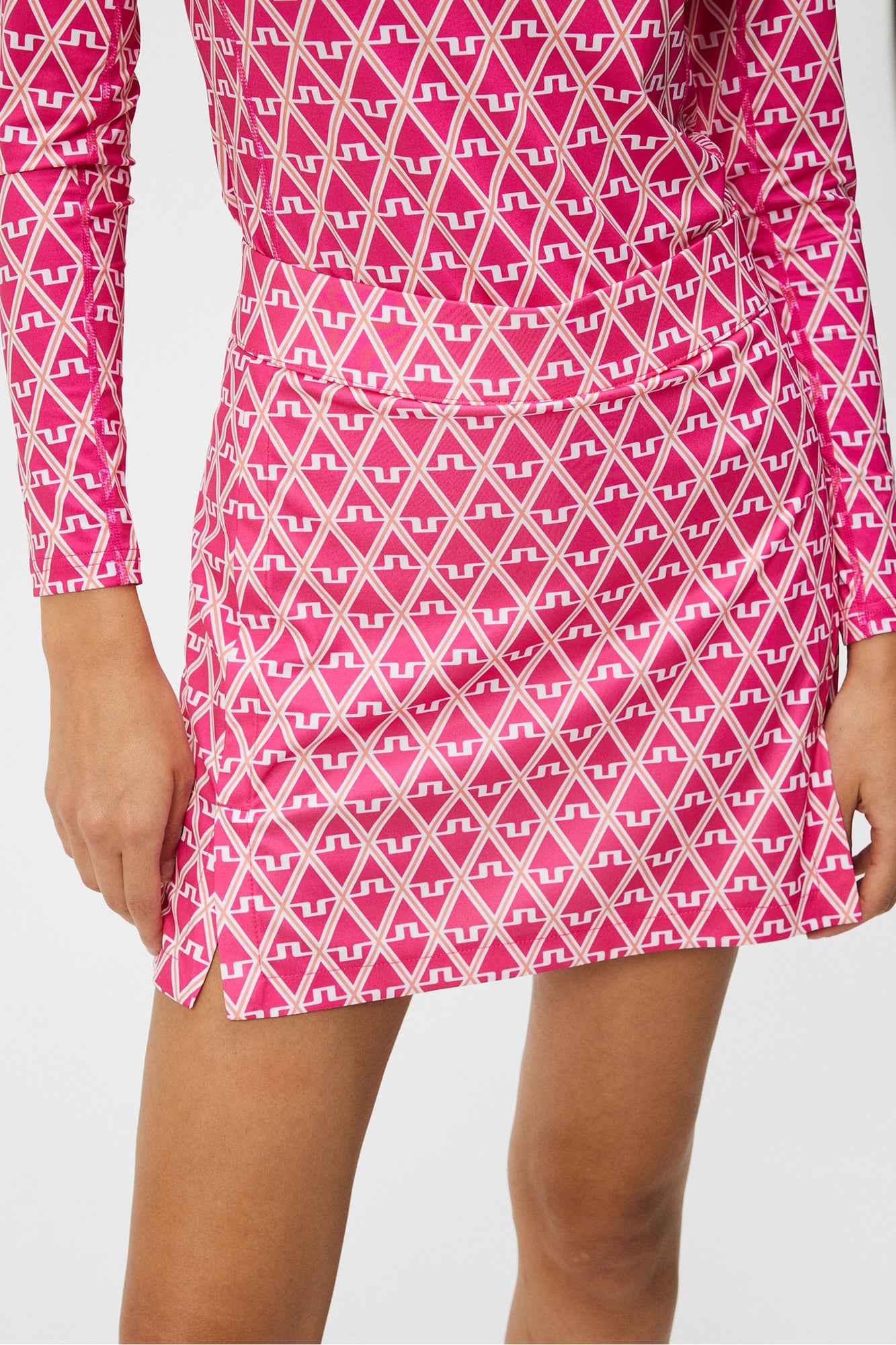 Women | Amelie Mid Print Skirt | Geo Fuchsia Purple