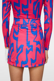 Women | Amelie Mid Print Skirt | Glitch Bridge Pink