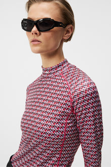 Women | Asa Print Soft Compression Top | JL Micro Bridge Rose Red