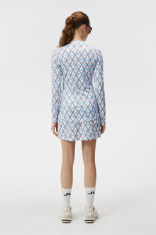 Women | Asa Print Soft Compression Top | Little Boy Blue Diamond