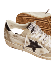 Women | Ball Star Sneakers White Leather & Ice-Gray Suede with Black Details | White x Ice x Black x