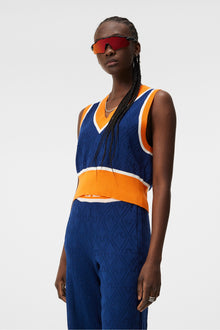 Women | Barbados Knitted Vest | Estate Blue