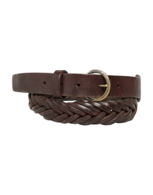 Women | Belt Tube Dark Brown Washed Leather