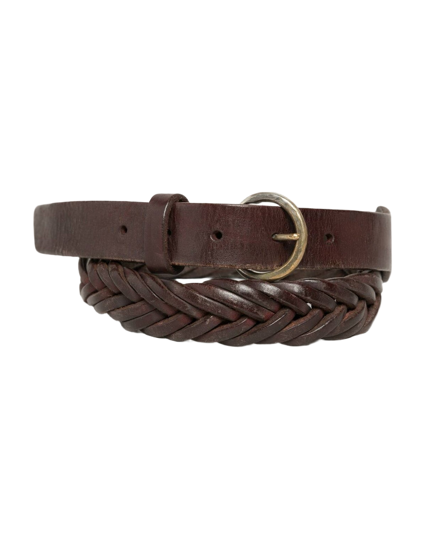 Women | Belt Tube Dark Brown Washed Leather