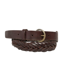 Women | Belt Tube Dark Brown Washed Leather