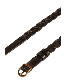 Women | Black Braided Leather Belt | Black