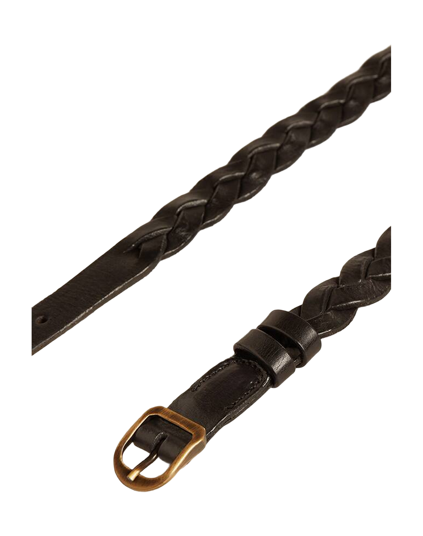 Women | Black Braided Leather Belt | Black