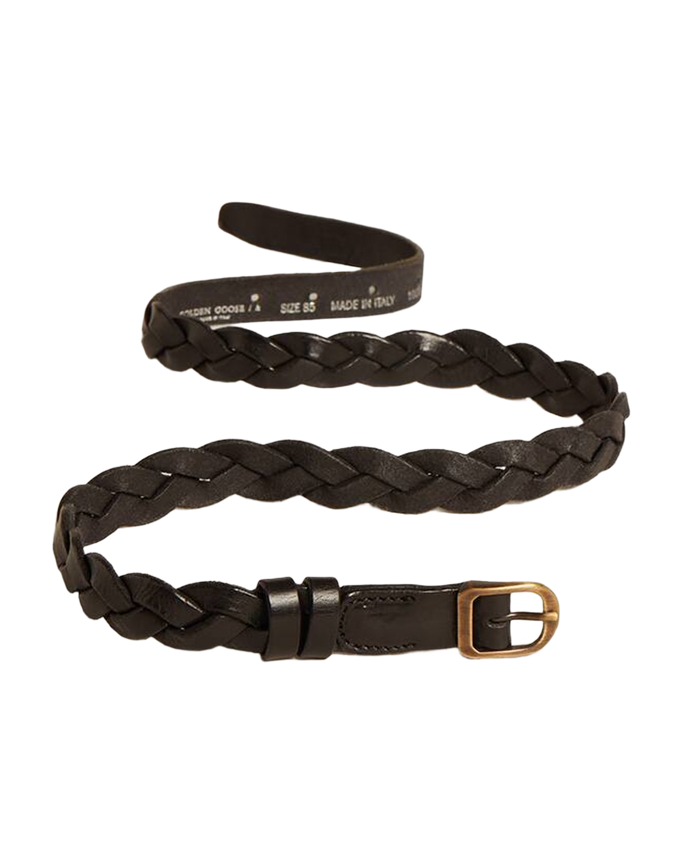 Women | Black Braided Leather Belt | Black