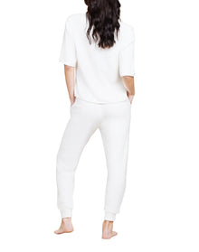Women | Cozychic Ultra Lite Collared Short Sleeve | Pearl