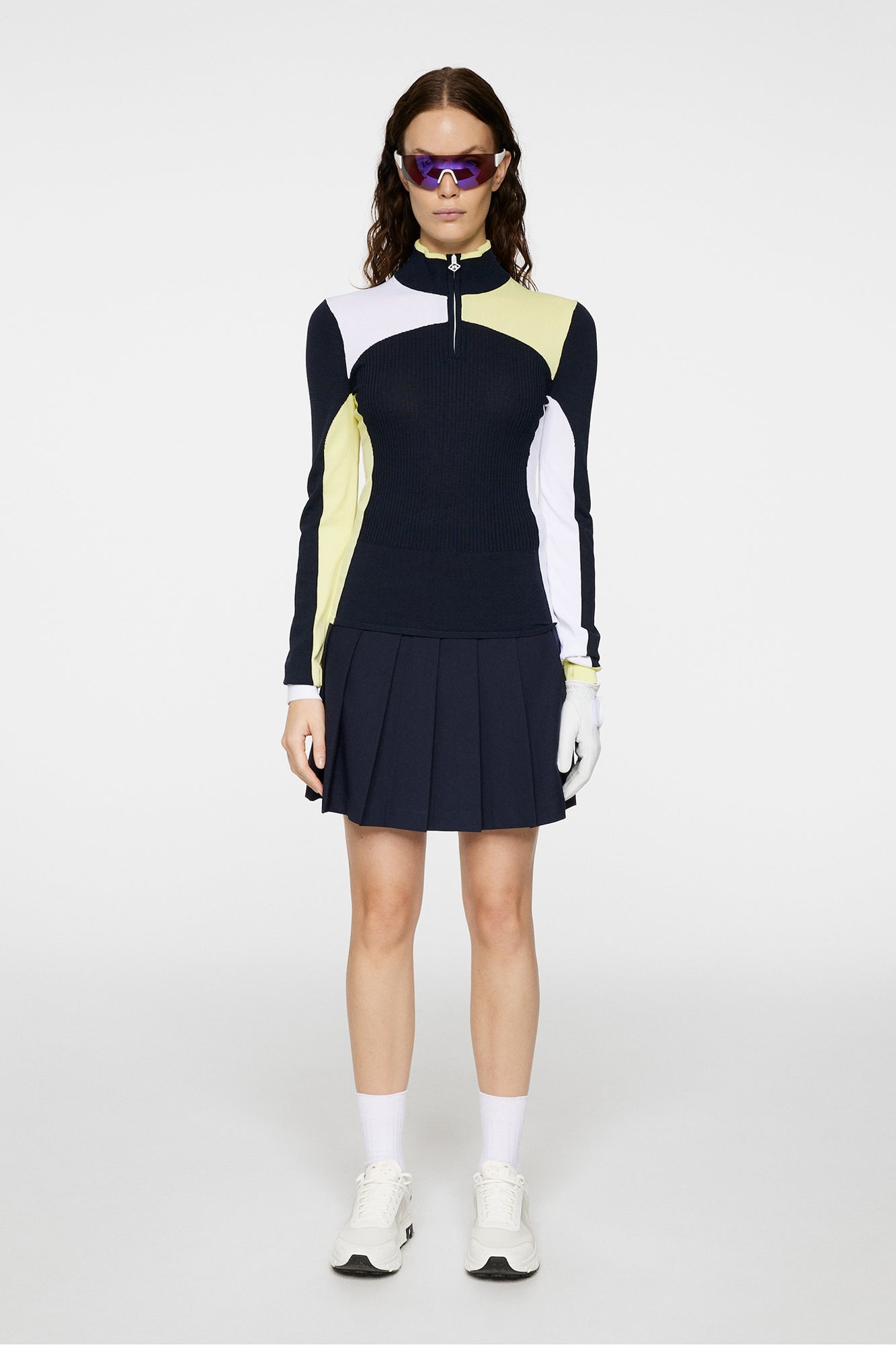 Women | Deborah Knitted Zip Sweater | JL Navy