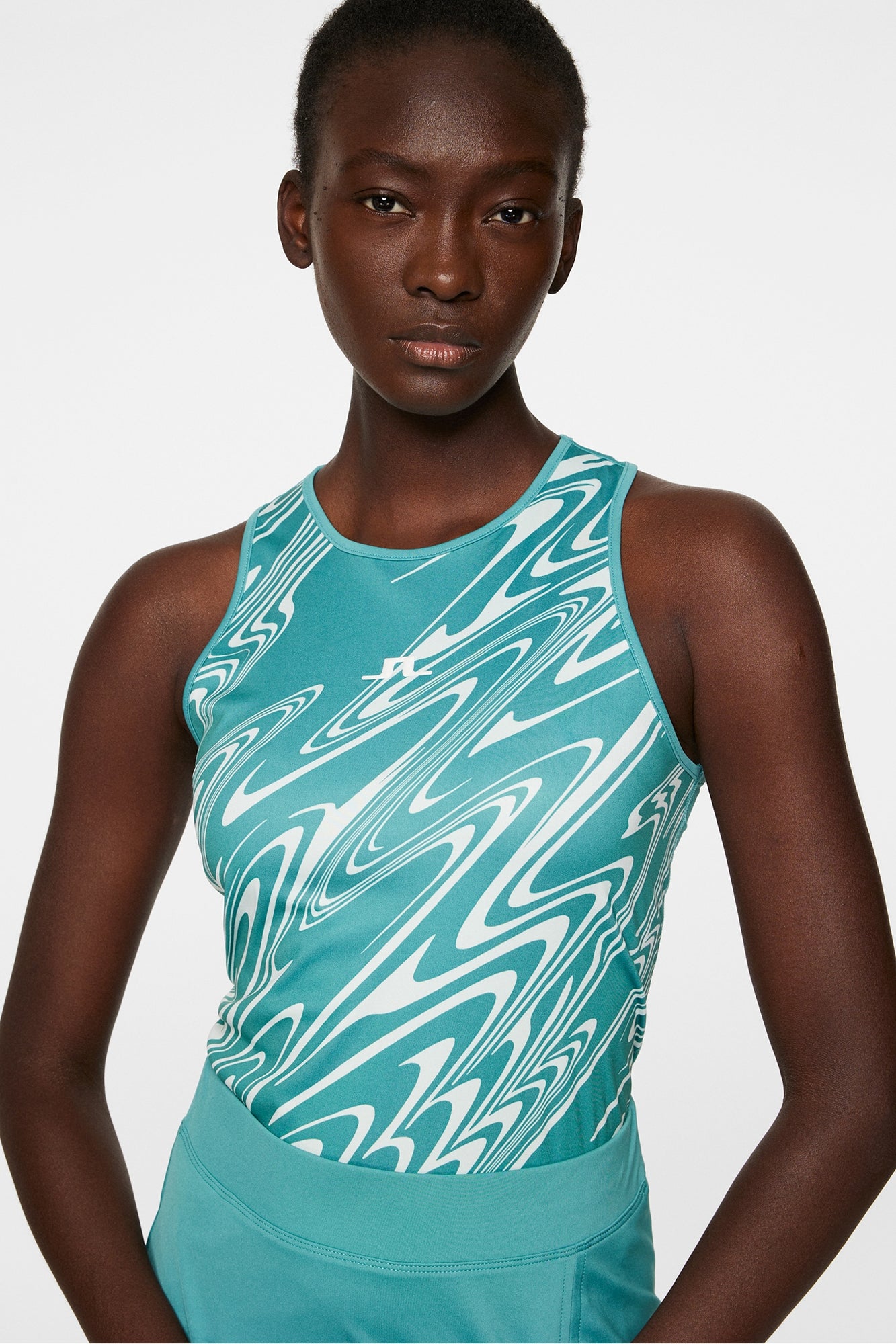 Women | Deia Printed Tank Top | Liquify Teal L