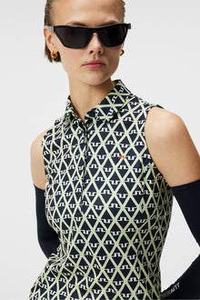 Women | Dena Print Sleeveless Top | Geo JL Navy