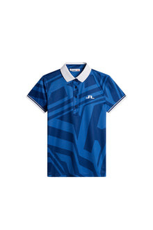 Women | Felicite Print Polo | Us Golf Blue