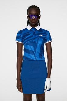 Women | Felicite Print Polo | Us Golf Blue