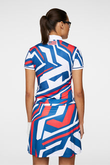 Women | Felicite Print Polo | Us Golf Red