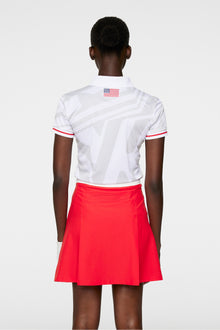 Women | Felicite Print Polo | Us Golf White