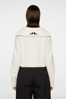 Women | Finja Knitted Zip Sweater | Whisper White