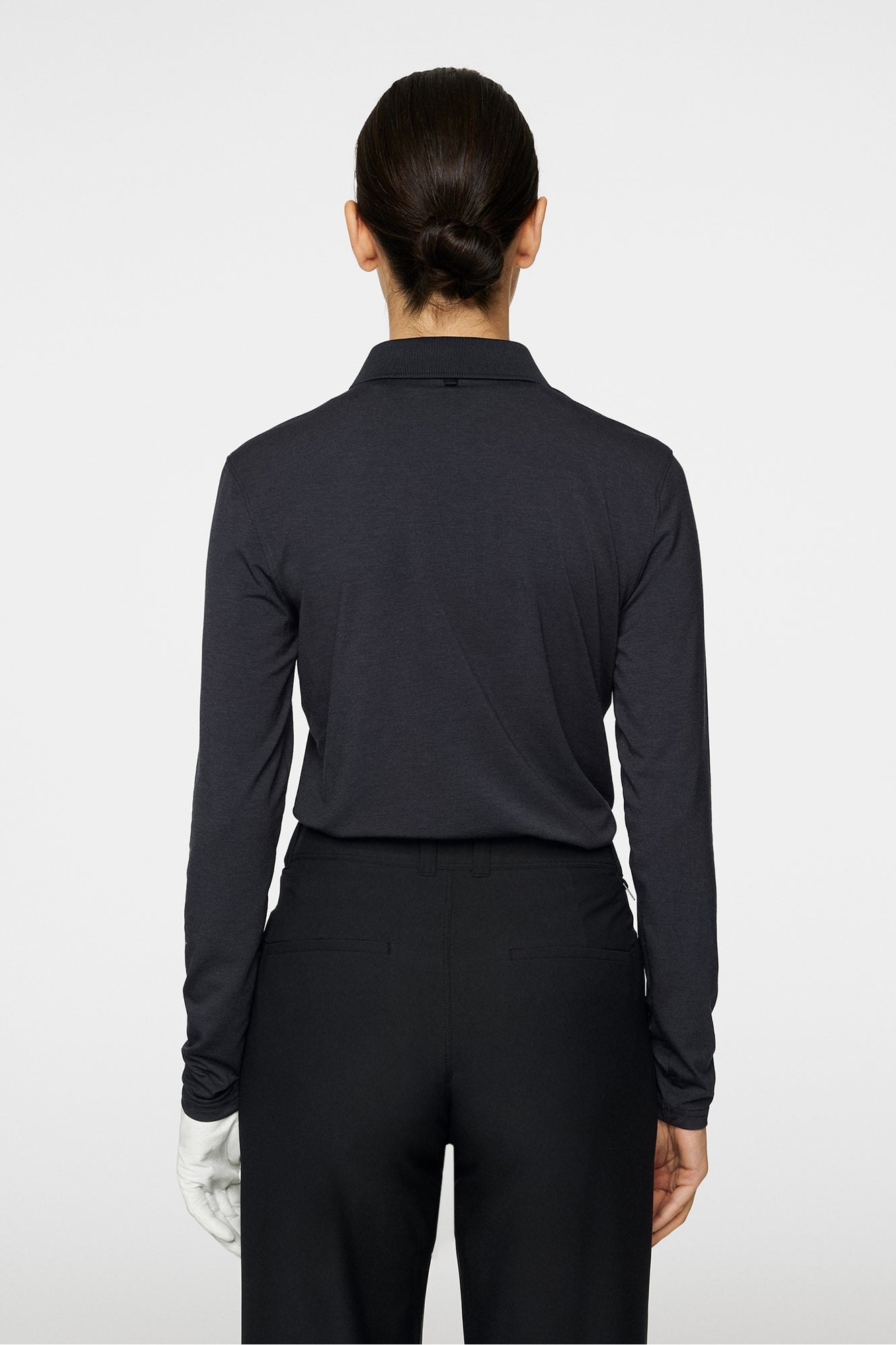 Women | Flor Long Sleeve Polo | Black