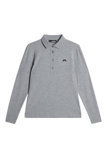 Women | Flor Long Sleeve Polo | Mediu | Medium Grey Melange