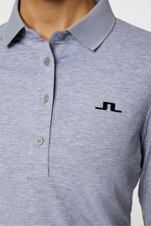 Women | Flor Long Sleeve Polo | Mediu | Medium Grey Melange