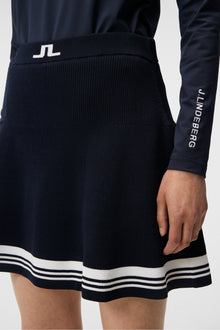 Women | Frida Stripe Knitted Skirt | JL Navy