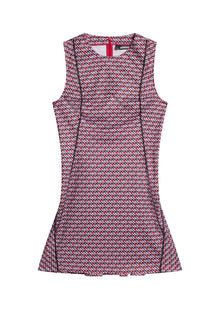 Women | Helena Print Dress | JL Micro Bridge Rose Red