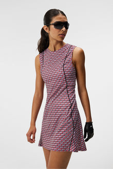 Women | Helena Print Dress | JL Micro Bridge Rose Red
