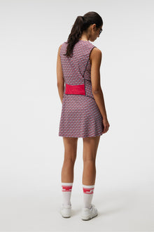 Women | Helena Print Dress | JL Micro Bridge Rose Red