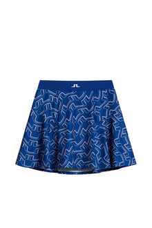 Women | Jane Print Skirt | Outline Bridge Wave Blue