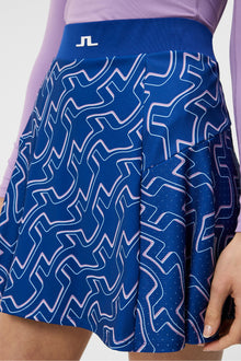 Women | Jane Print Skirt | Outline Bridge Wave Blue