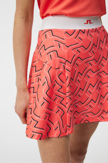 Women | Jane Print Skirt | Outline Bridge Wave Coral