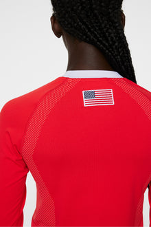 Women | Joelle Seamless Longsleeve | Flame Scarlet