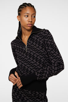 Women | Kerla Knitted Zip Sweater | Bias Bridge Black