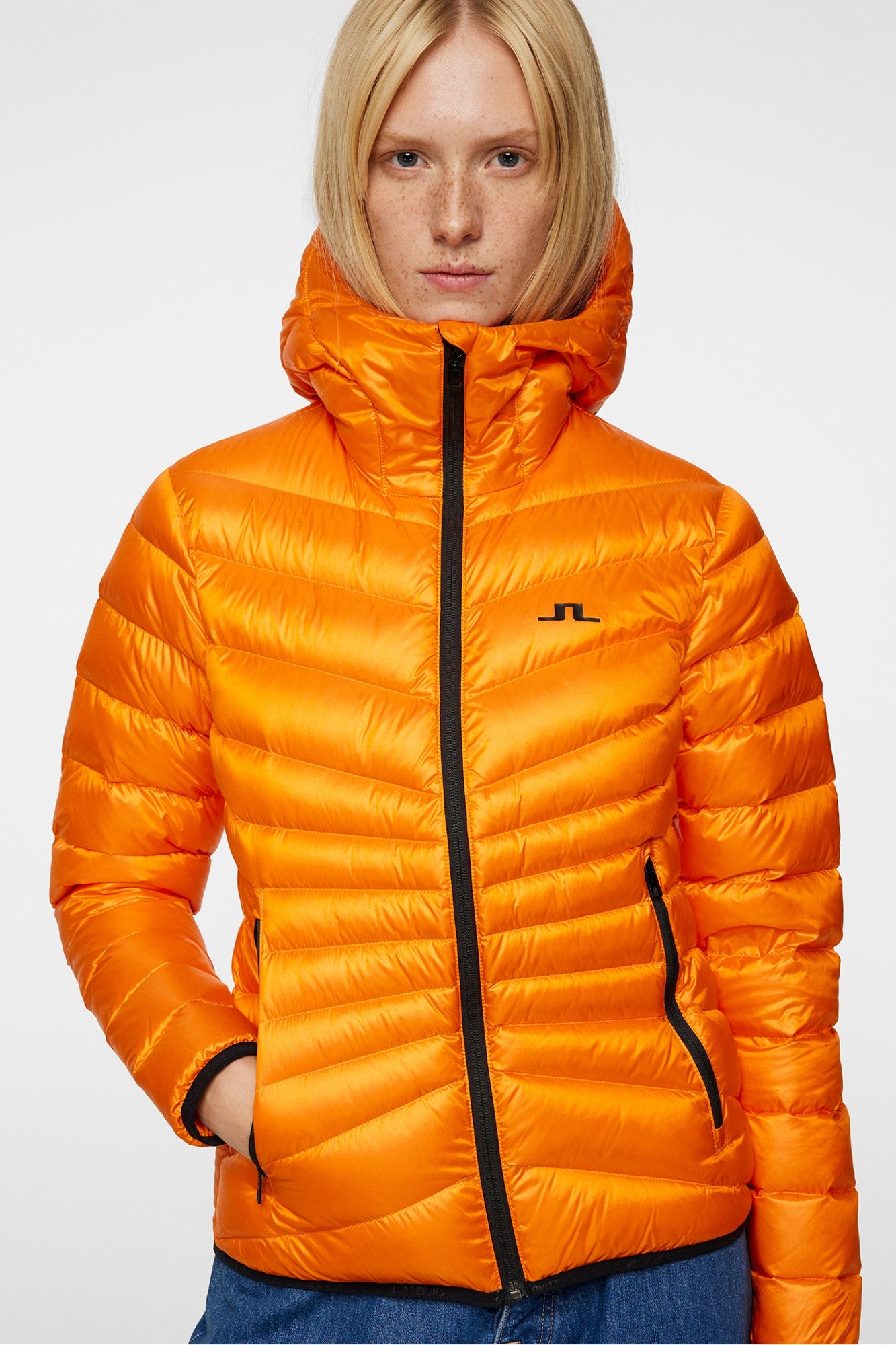 Women | Lara Light Down Hood | Persimmon Orange