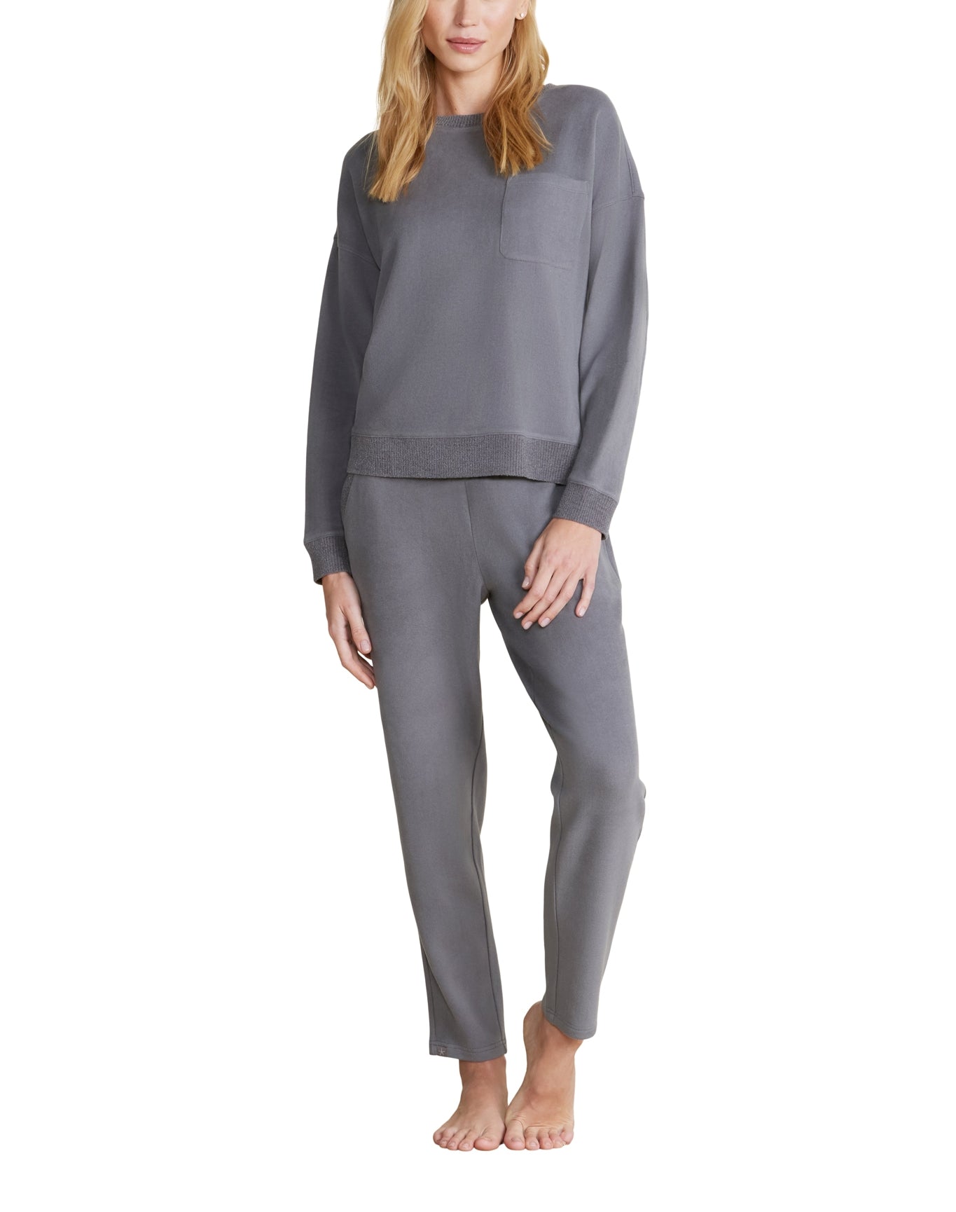 Women | MC Brushed Fleece Sweater Mix Pullover | Coal